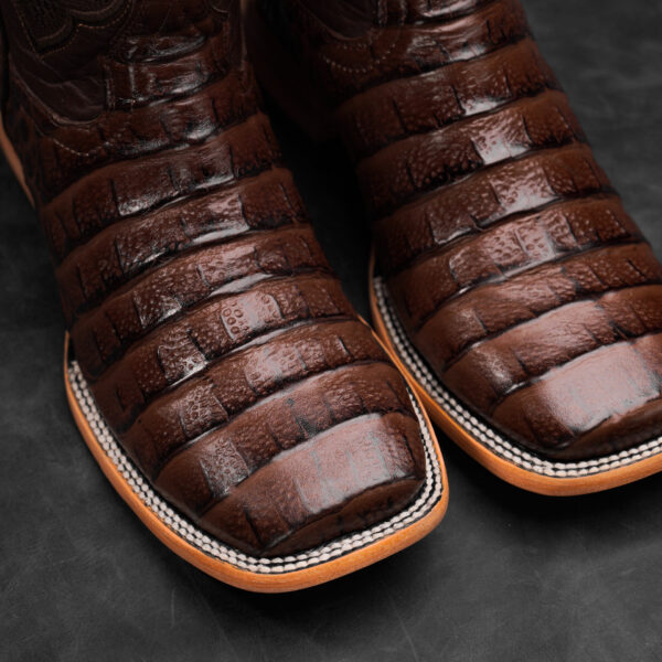 Brown Caiman Horn Back - Square Toe - Image 3