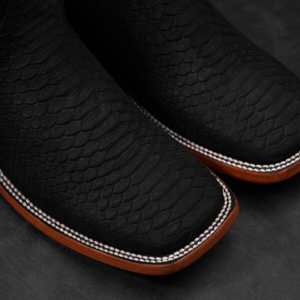 Matte Black Python - Square Toe - Image 3