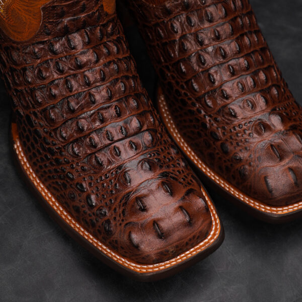 Brown Caiman Neck - Square Toe - Image 3