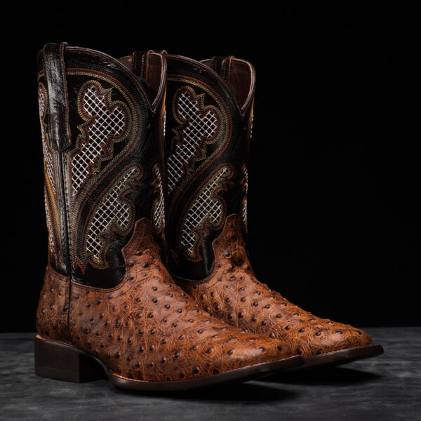 Pecan Ostrich – Square Toe