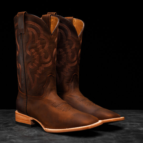 Natural Brown Cowhide – Square Toe