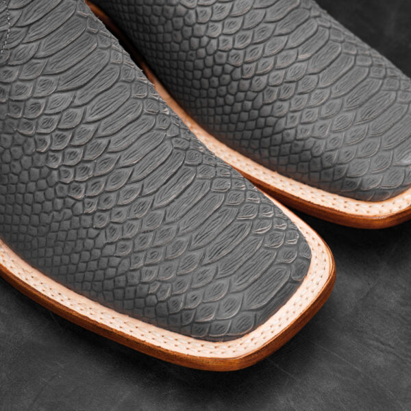 Matte Gray Python - Square Toe - Image 3