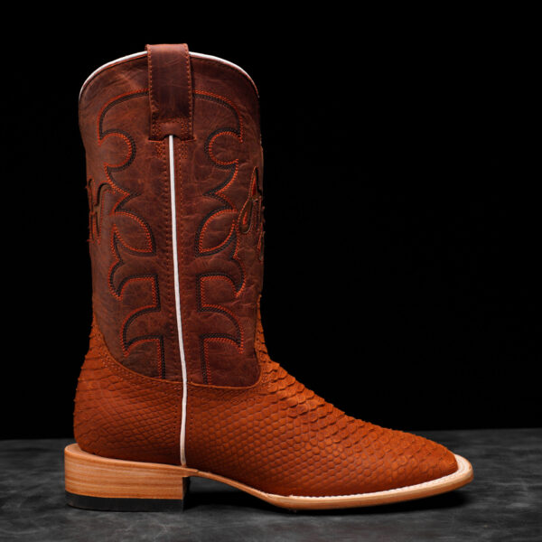Matte Cognac Python - Square Toe - Image 5