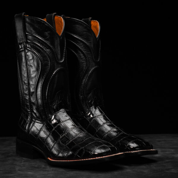 Black Alligator Belly - Square Toe