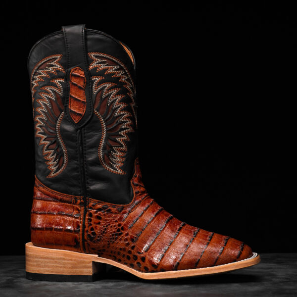Cognac Caiman Belly - Square Toe - Image 2