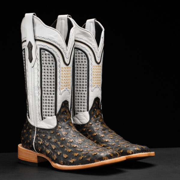 Tan Safari Ostrich – Square Toe