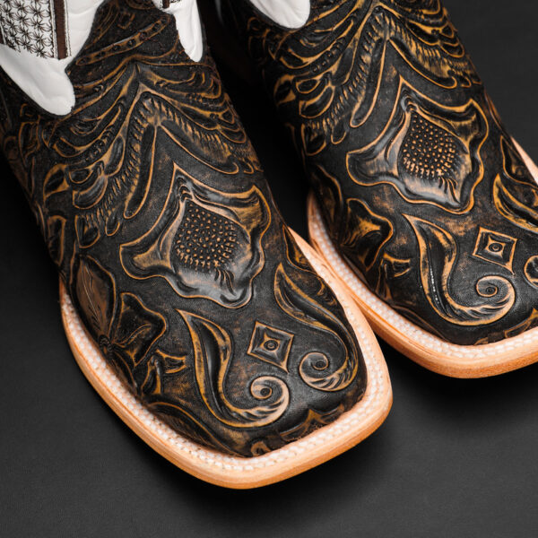 Tan Safari Hand Tooled – Square Toe - Image 3
