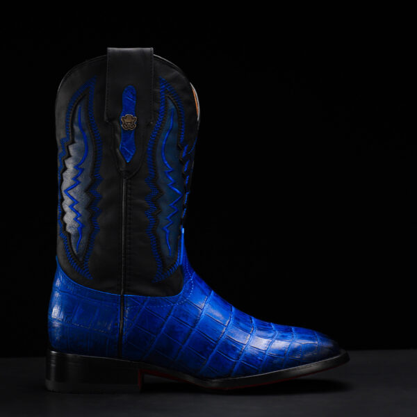 Royal Blue Alligator Belly - Square Toe - Image 2