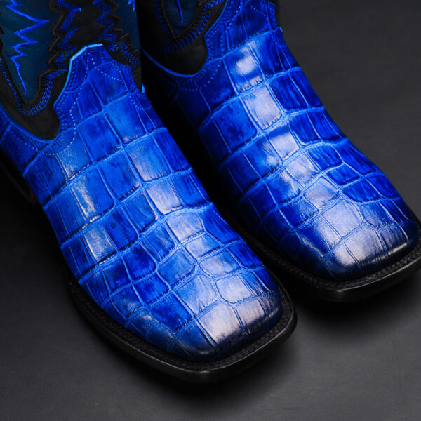 Royal Blue Alligator Belly - Square Toe - Image 3