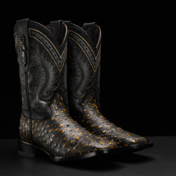 Tan Safari Ostrich – Square Toe