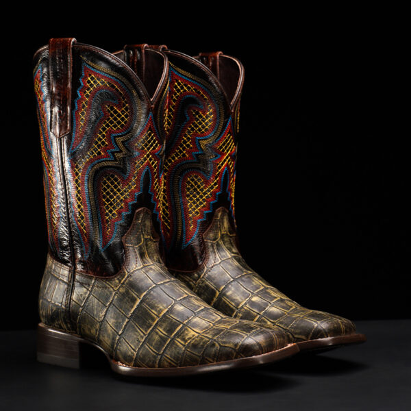 Tan Safari Alligator Belly - Square Toe