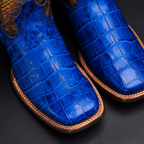Royal Blue Alligator Belly - Square Toe - Image 3