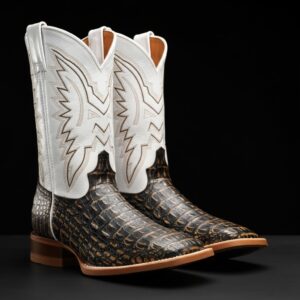 Tan Safari Caiman Horn Back – Square Toe