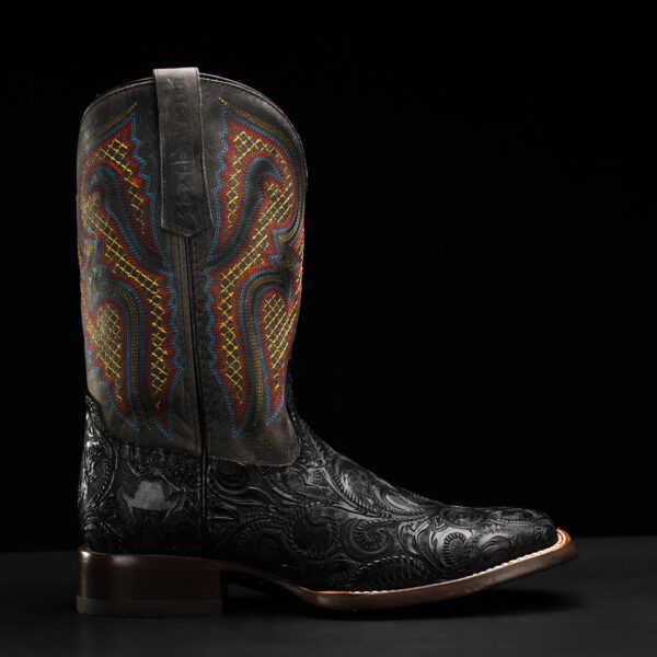 Black Alfa Hand Tooled – Square Toe - Image 2