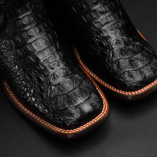 Black Caiman Neck - Square Toe - Image 3