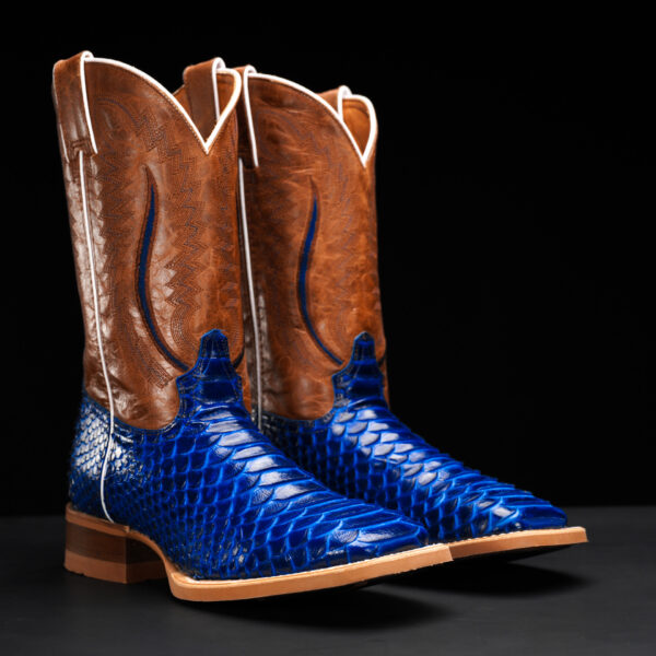 Royal Blue Python – Square Toe