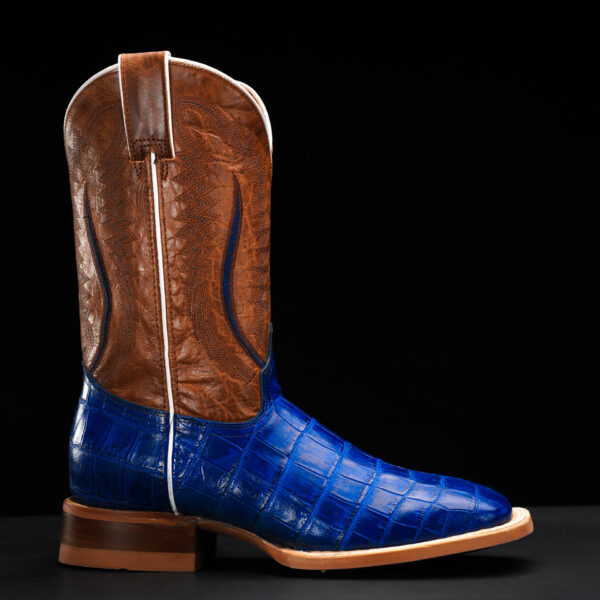 Royal Blue Alligator Belly - Square Toe - Image 2