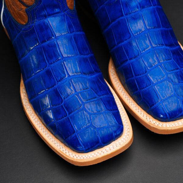 Royal Blue Alligator Belly - Square Toe - Image 3