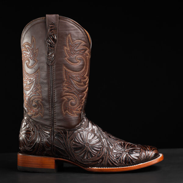 Brown Alfa Hand Tooled – Square Toe - Image 2