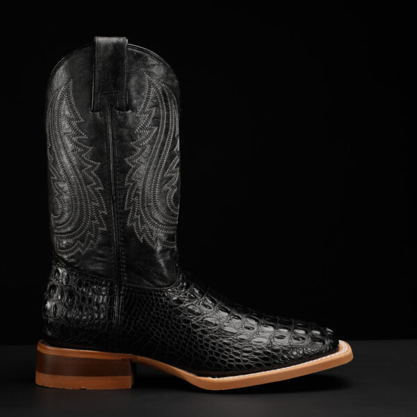 Black Caiman Horn Back - Square Toe - Image 2