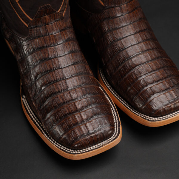 AUTHENTIC Brown Caiman Belly – Square Toe - Image 3