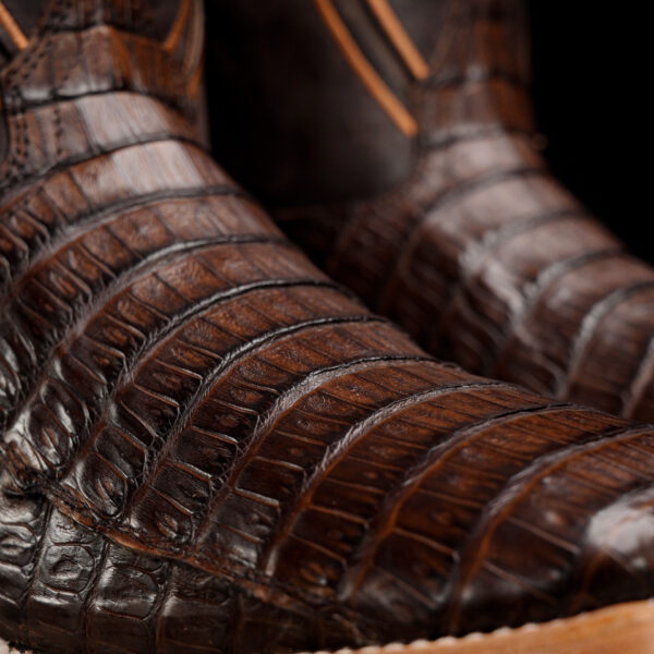 AUTHENTIC Brown Caiman Belly – Square Toe - Image 4