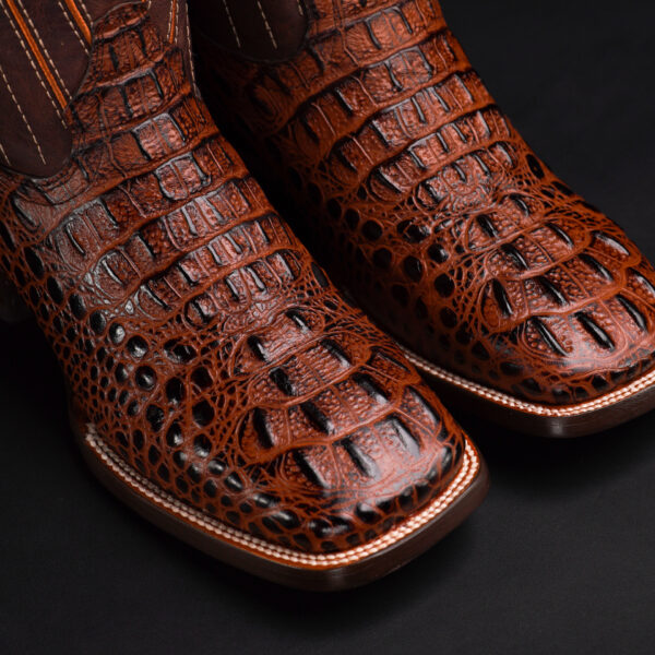 Cognac Caiman Neck - Square Toe - Image 3