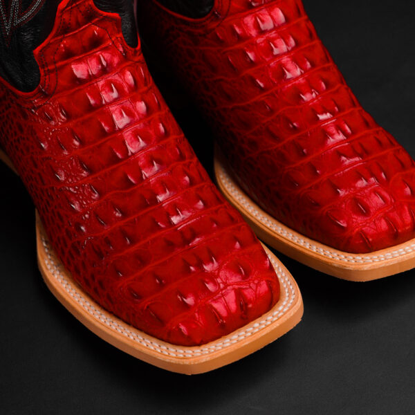 Red Caiman Horn Back – Square Toe - Image 3
