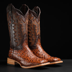 Cognac Caiman Neck – Square Toe