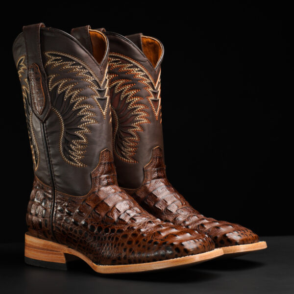Brown Caiman Neck - Square Toe