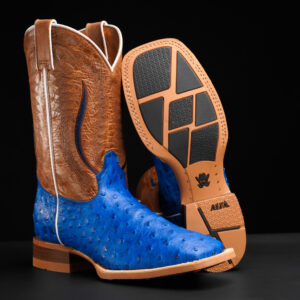 Royal Blue Ostrich – Square Toe