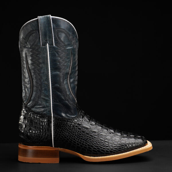 Black Caiman Horn Back - Square Toe - Image 2