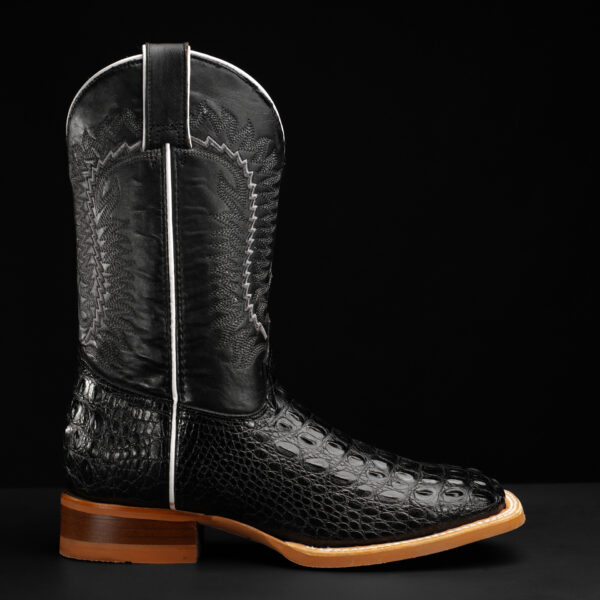 Black Caiman Horn Back - Square Toe - Image 2