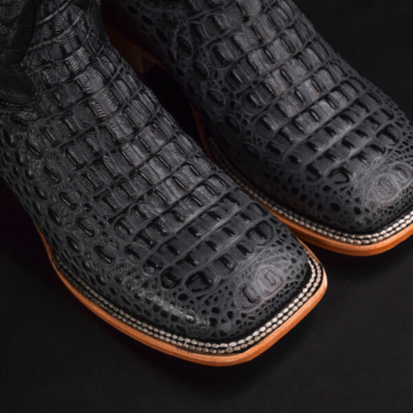 Gray Caiman Horn Back - Square Toe - Image 3