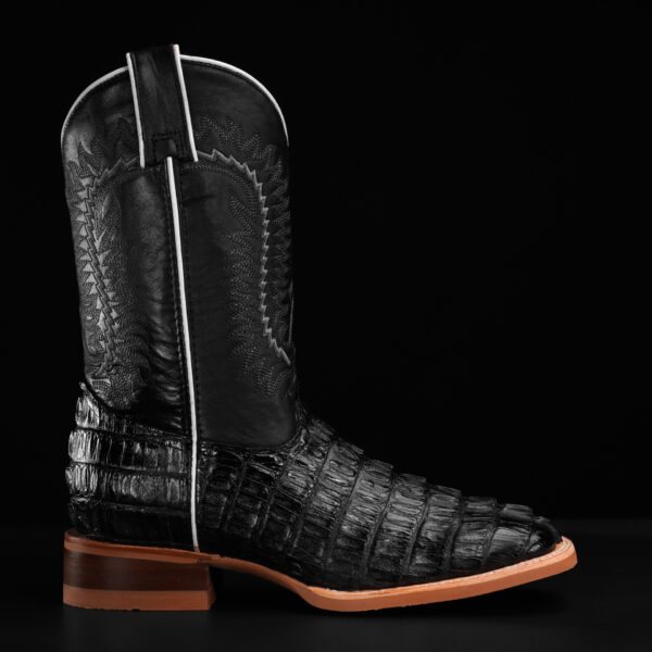 Black Caiman Tail - Square Toe - Image 2