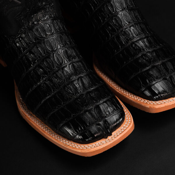 Black Caiman Tail - Square Toe - Image 3