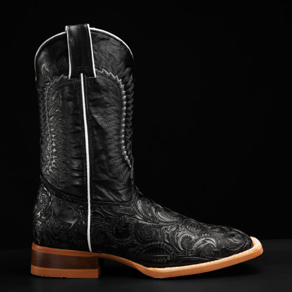 Black Alfa Hand Tooled – Square Toe - Image 2