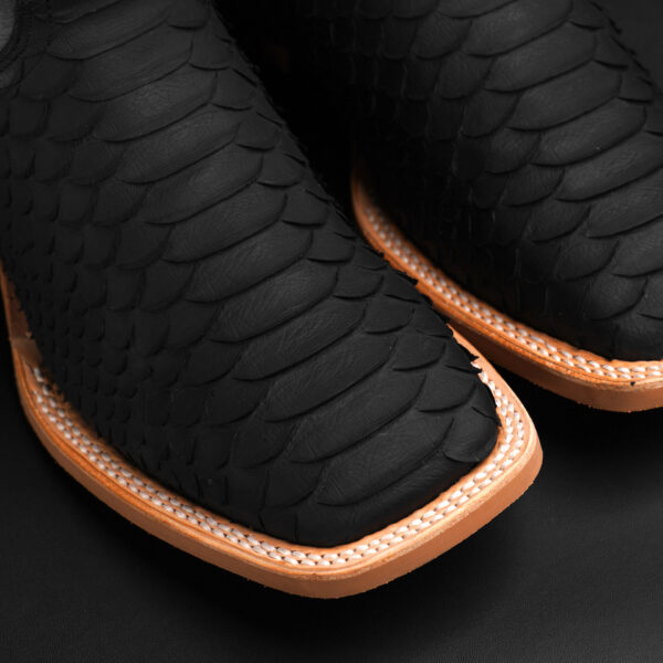 Matte Black Python - Square Toe - Image 3