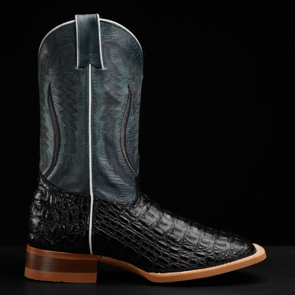 Black Caiman Horn Back - Square Toe - Image 2
