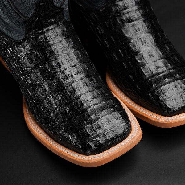 Black Caiman Horn Back - Square Toe - Image 3