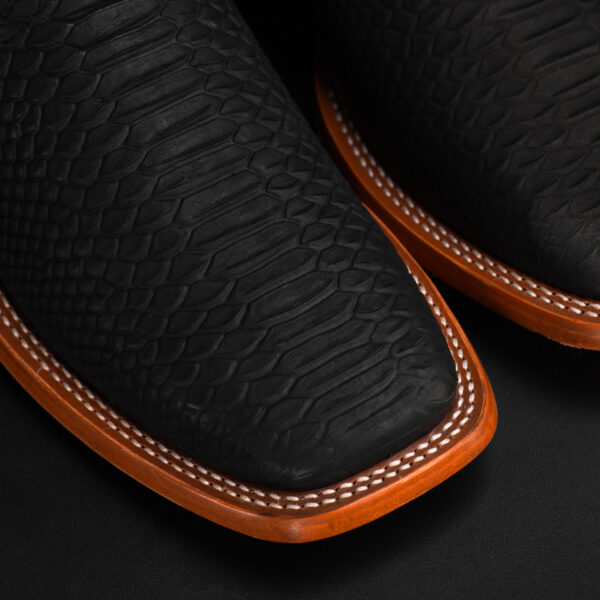 Matte Black Python - Square Toe - Image 3