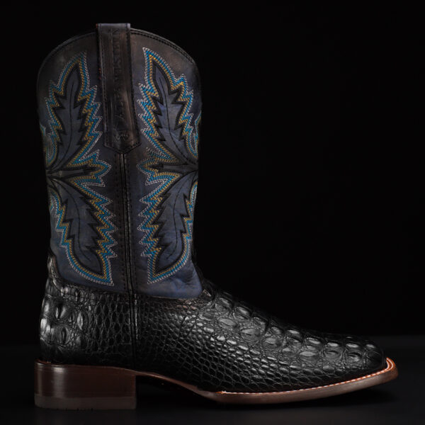 Black Caiman Horn Back - Square Toe - Image 2