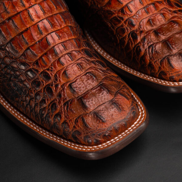 Cognac Caiman Neck - Square Toe - Image 3