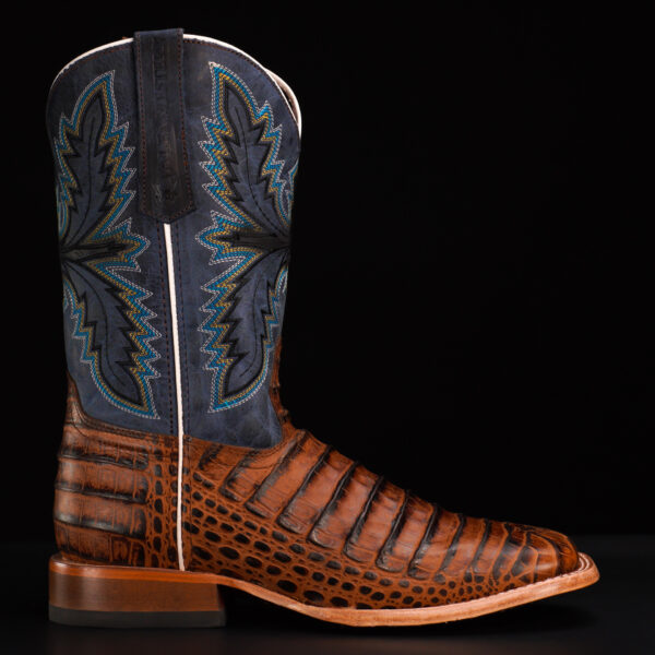 Cognac Caiman Belly - Square Toe - Image 2
