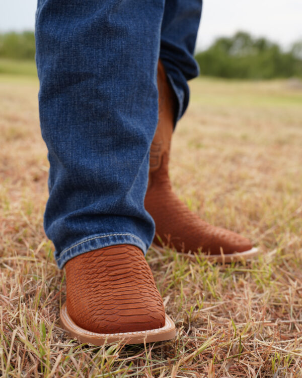 Matte Cognac Python - Square Toe - Image 3