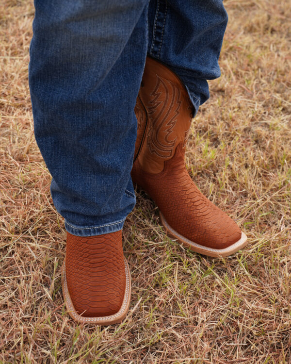Matte Cognac Python - Square Toe - Image 5