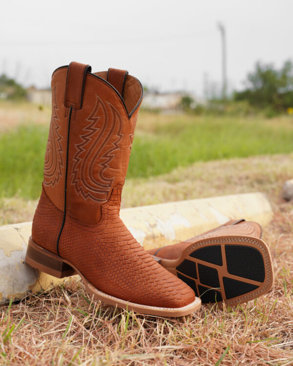 Matte Cognac Python - Square Toe - Image 4