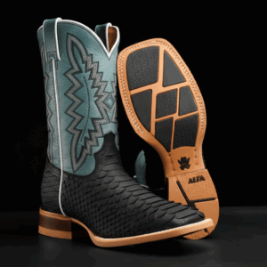 Matte Black Python - Square Toe