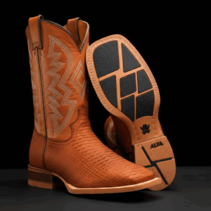 Matte Cognac Python - Square Toe