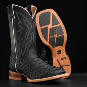 Matte Black Giant Python - Square Toe